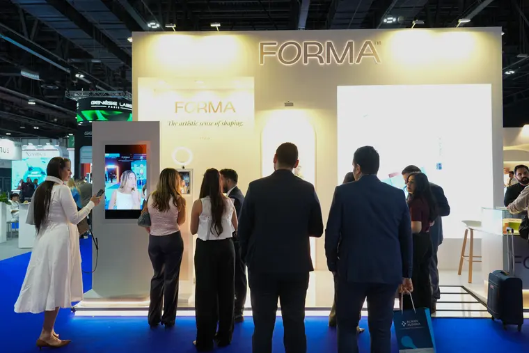Visitors arriving at the stand